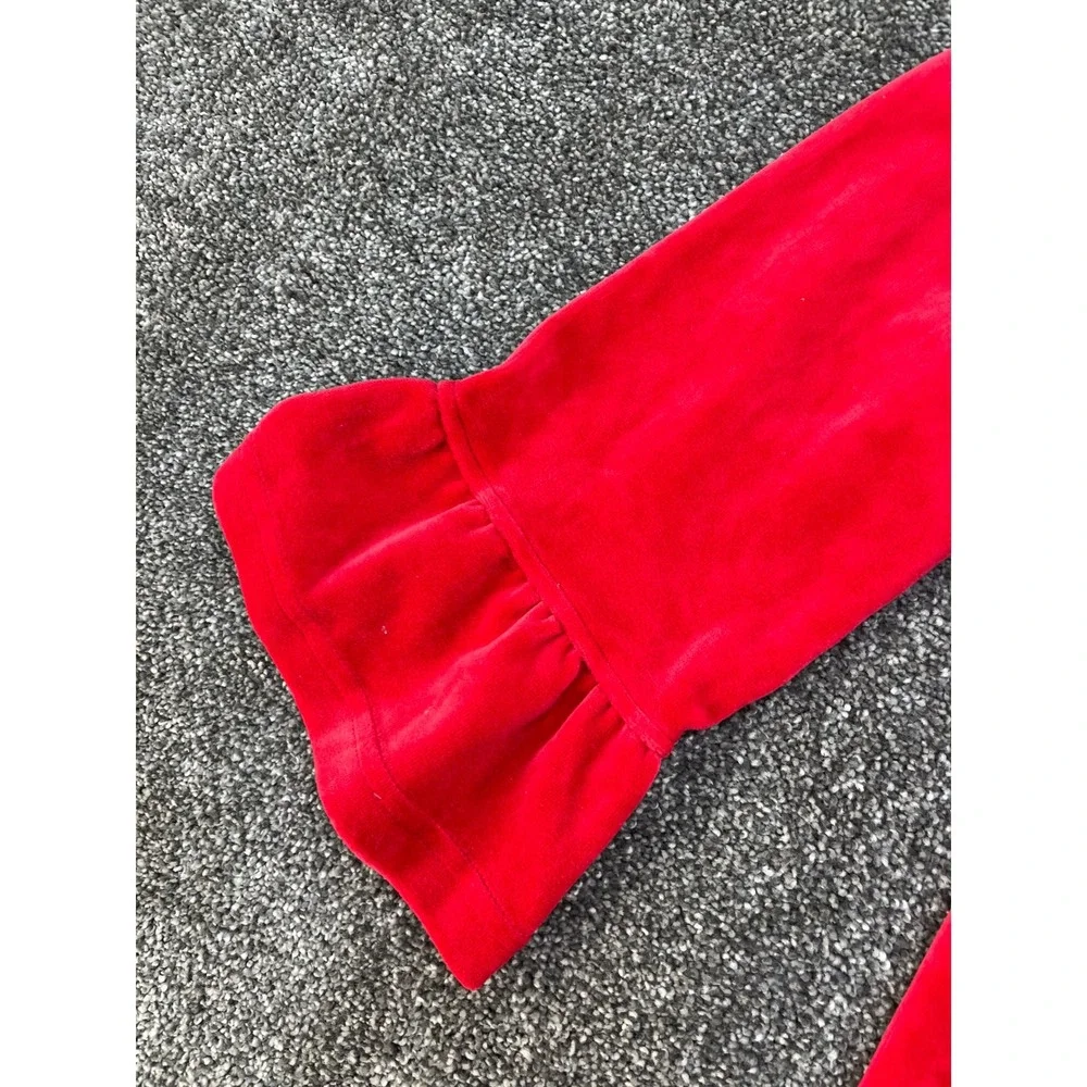 Hanna Andersson Red Velvet Tiered Ruffle Dress Girls Size‎ 150 Long Sleeve NEW